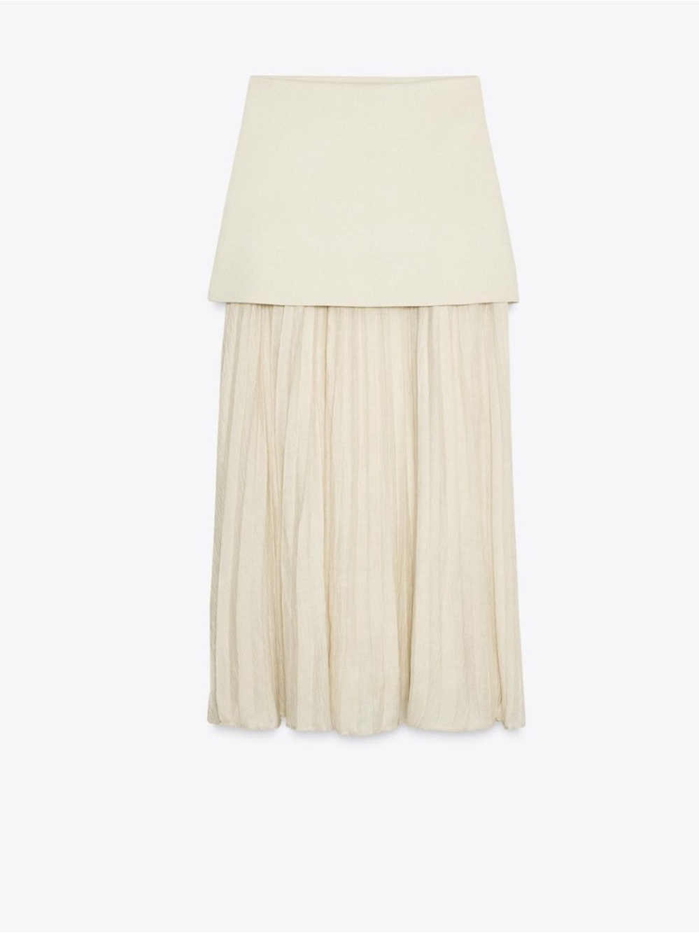 Zara Layered Maxi Skirt in Cream